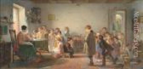 The Classroomrecital Oil Painting - Thomas Webster
