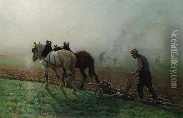 The Ploughman Oil Painting - Georges Philibert Charles Marionez