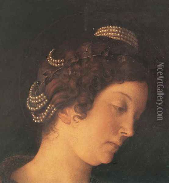 Sacred Conversation (detail 2) c. 1490 Oil Painting - Giovanni Bellini