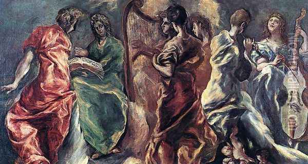 Angelic Concert c. 1610 Oil Painting - El Greco (Domenikos Theotokopoulos)