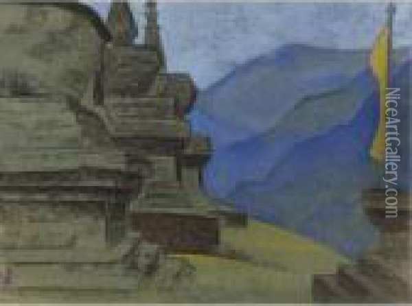 Suburghans. Tashiding, From The 
Himilayan
 Series Oil Painting - Nicolaj Konstantinov Roerich