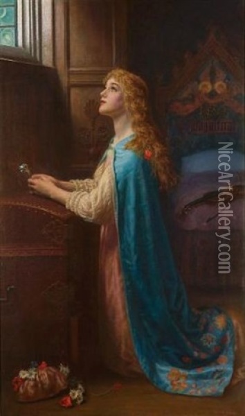 Forget Me Not Oil Painting - Arthur Hughes
