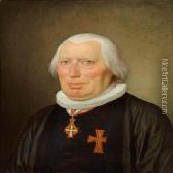 Portrait Of Bishop Jansen In Aalborg Oil Painting - Christoffer Wilhelm Eckersberg