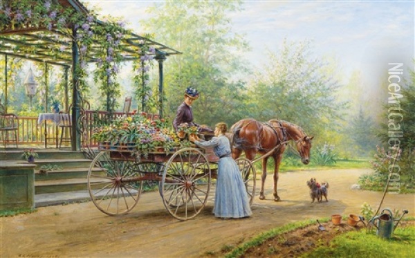 Flower Seller Oil Painting - Edward Lamson Henry