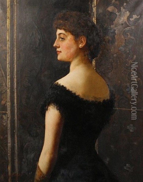 Portrait Of Laura Mary Stapleton Oil Painting - John Collier