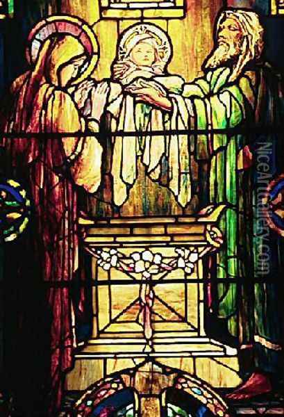 The Dedication in the Temple Oil Painting - Louis Comfort Tiffany