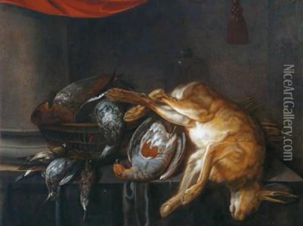 Natura Morta Con Lepri E Pennuti Come Selvaggina Oil Painting - Jan Weenix