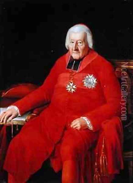 Cardinal Jean Baptiste de Belloy Morangle 1709-1808 Oil Painting - Laurent Dabos