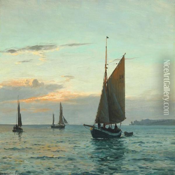 Marine Oil Painting - Christian Benjamin Olsen