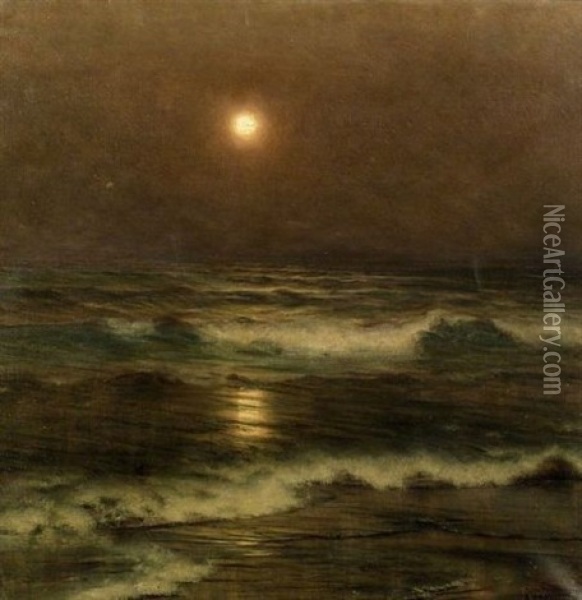 Twilight Moon - A Normandy View Oil Painting - Alexander Harrison