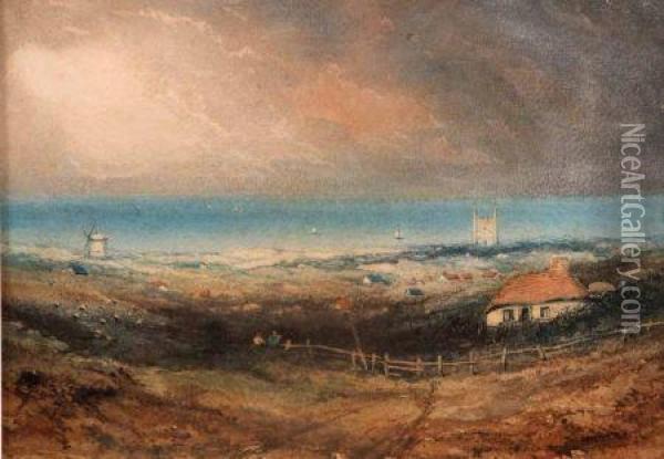 A Panoramic View Of Cromer Oil Painting - Will. Philip Barnes Freeman