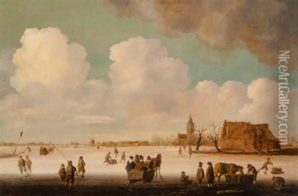 Quatre Chiens De Chasse Oil Painting - Cornelis Beelt