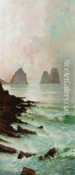 Capri Oil Painting - Conrad Peter Schreiber