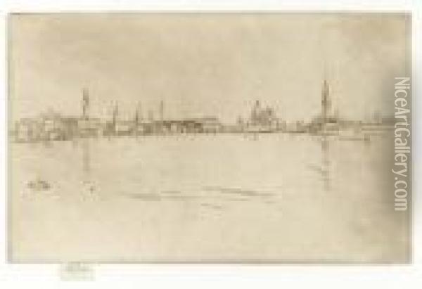La Salute: Dawn, From Twenty-six Etchings Oil Painting - James Abbott McNeill Whistler