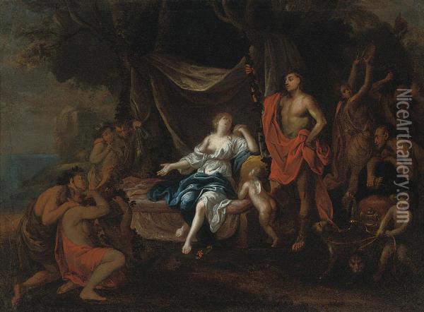 Bacchus And Ariadne Oil Painting - Giulio Carpione