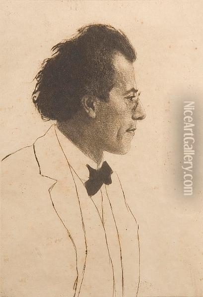 Gustav Mahler Oil Painting - Emil Orlik