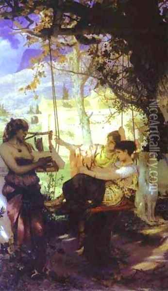 Song Of A Slave Girl 1884 Oil Painting - Henryk Hector Siemiradzki