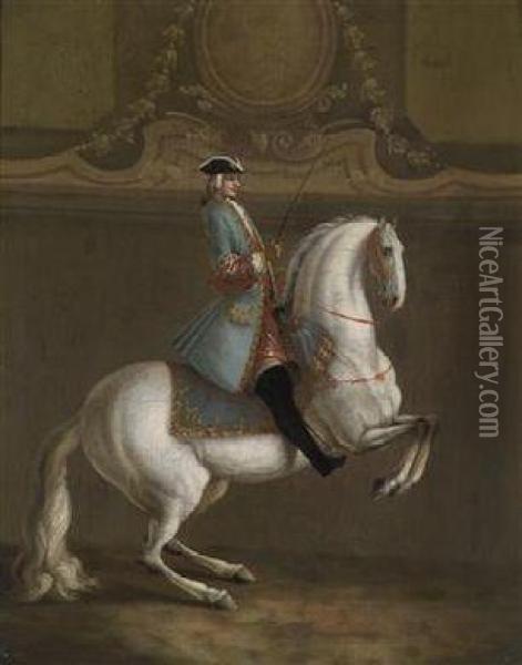 Horsemen In The Style Of The Spanish Riding School Oil Painting - Ferdinand Phillip de Hamilton