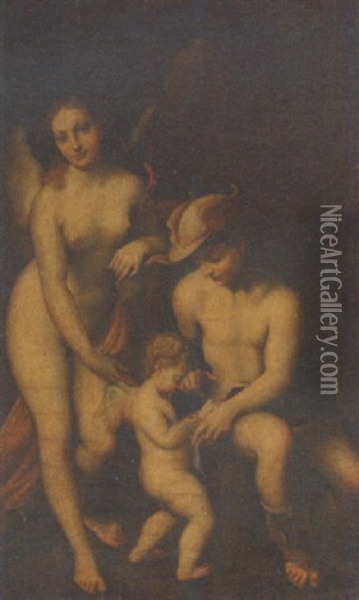 Mercury Instructing Cupid Before Venus Oil Painting -  Correggio