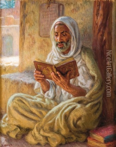 La Lecture Du Coran Oil Painting - Alphonse Etienne Dinet