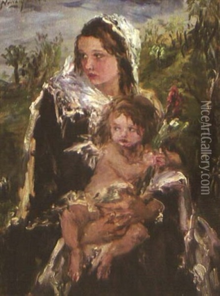 Mutter Mit Kind Oil Painting - Aurel Naray