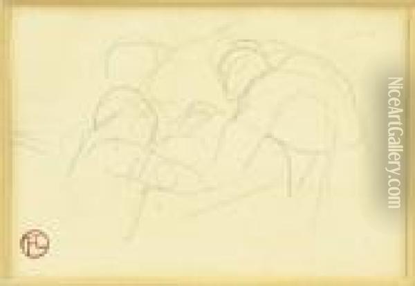 Etude De Personnages Oil Painting - Henri De Toulouse-Lautrec