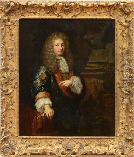 Portrait Of A Gentleman Oil Painting - Constantyn Netscher