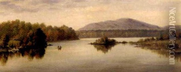 View From The Bridge, Moosehead Lake, Maine Oil Painting - Seth W. Steward