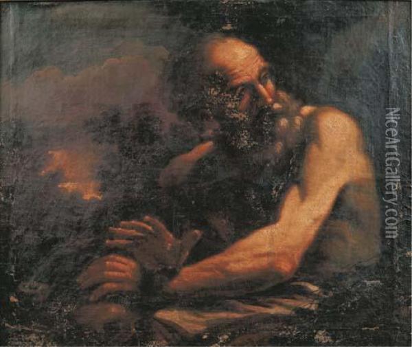 San Girolamo In Paesaggio Oil Painting - Guercino