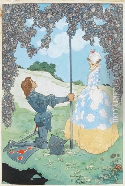 The Knight And His Maid Oil Painting - Rene Bull