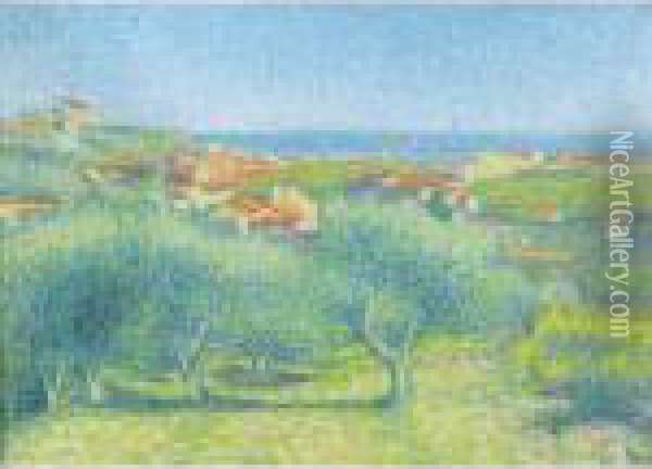 Vue De Collioure Oil Painting - Achille Lauge