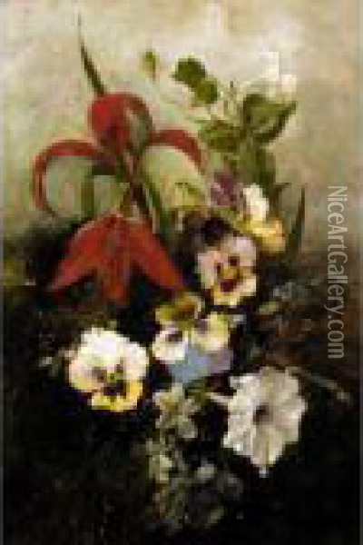Still Life Of Flowers Oil Painting - Jacques-Emile Blanche