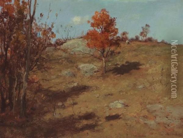 ''autumn, Hilltop At Lyme, Conn'' Oil Painting - Charles Paul Gruppe