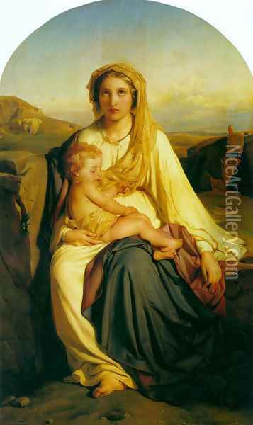 Virgin And Child 1844 Oil Painting - Paul Delaroche