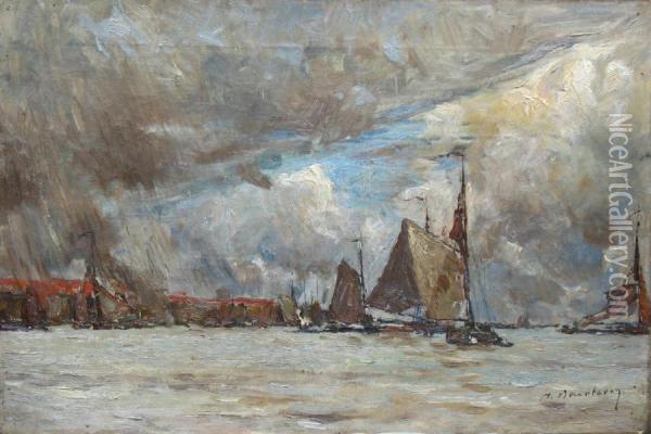 Vue De Port Oil Painting - Albert Baertsoen