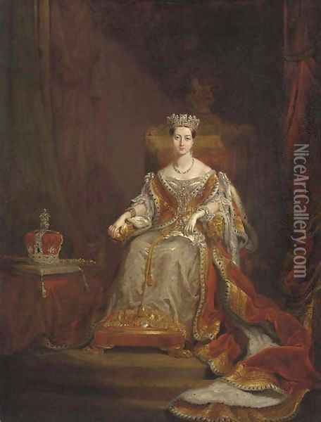 Portrait of Queen Victoria (1819-1901) Oil Painting - Sir George Hayter