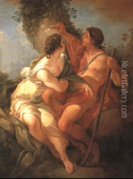 Angelica And Medoro Oil Painting - Paolo de Matteis