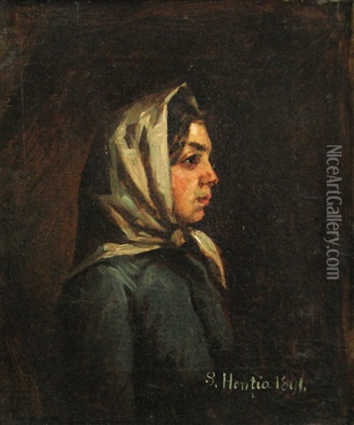 Profile Woman Oil Painting - Sava Hentia
