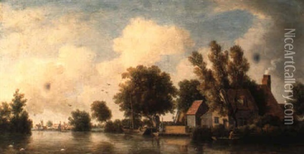 Scene On The Thames Oil Painting - William Marlow