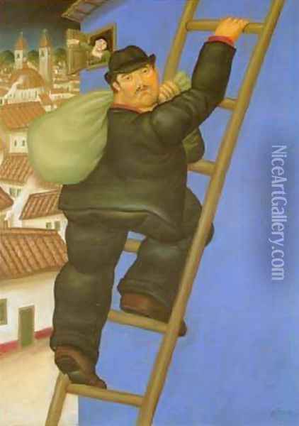 A Thief 1994 Oil Painting - Fernando Botero