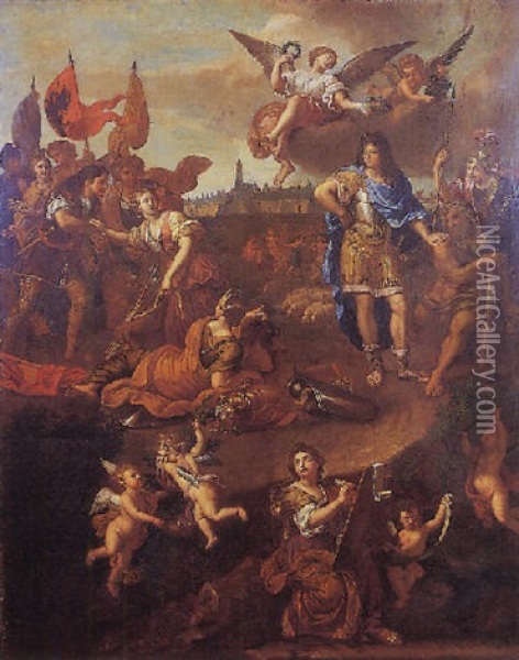 Allegorie De La Paix De Nimegue Oil Painting - Pierre Mignard the Elder