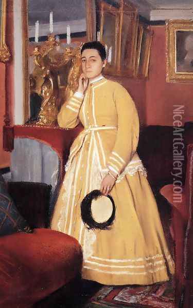 Portrait of Madame Edmondo Morbilli, nee Therese De Gas I Oil Painting - Edgar Degas