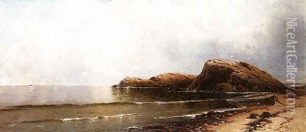 Morning: Old Fort (Dumpling), Conanicut, Rhode Island Oil Painting - William Trost Richards