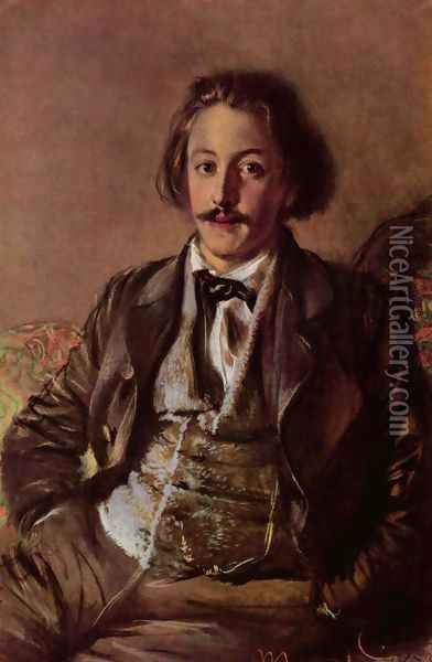 Portrait of Paul Johann Ludwig von Heyse Oil Painting - Adolph von Menzel