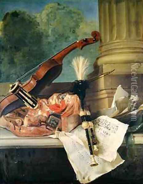Attributes of Music Oil Painting - Jean-Baptiste Oudry