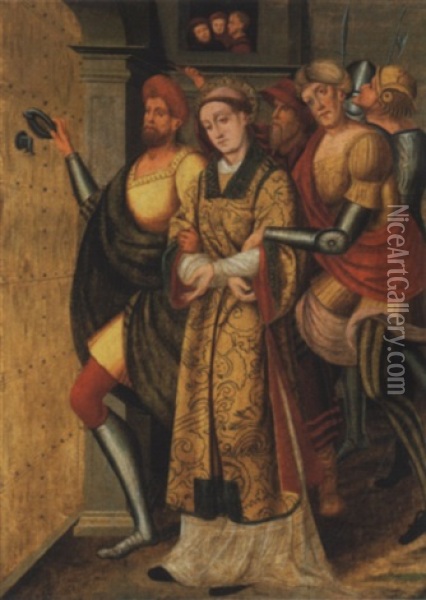 L'arrestation De Saint Etienne Oil Painting - Juan de Borgona the Elder