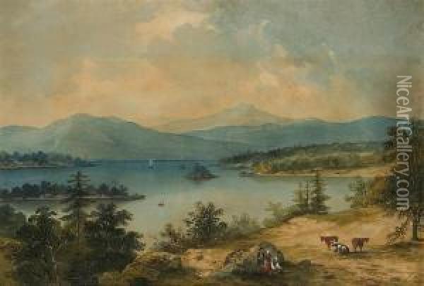 Hudson River View Oil Painting - Samuel Colman