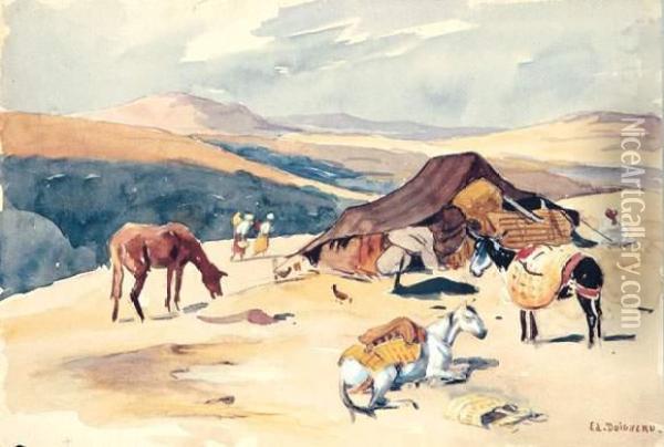 Campement Pres De Meknes Oil Painting - Edouard Doigneau