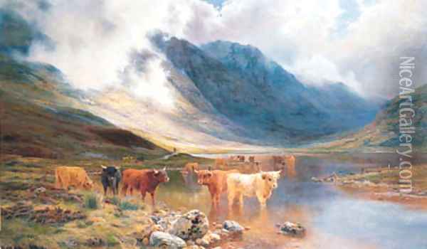 A Highland Glen - Glencoe Oil Painting - Louis Bosworth Hurt