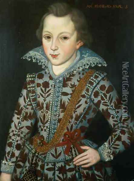 Portrait of a Young Boy, Aged Five Oil Painting - Robert Peake